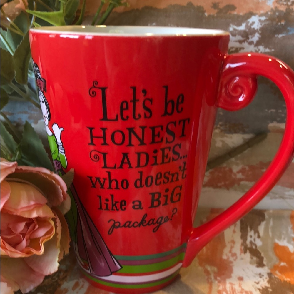 Red Ceramic Mug with Fun Quote
